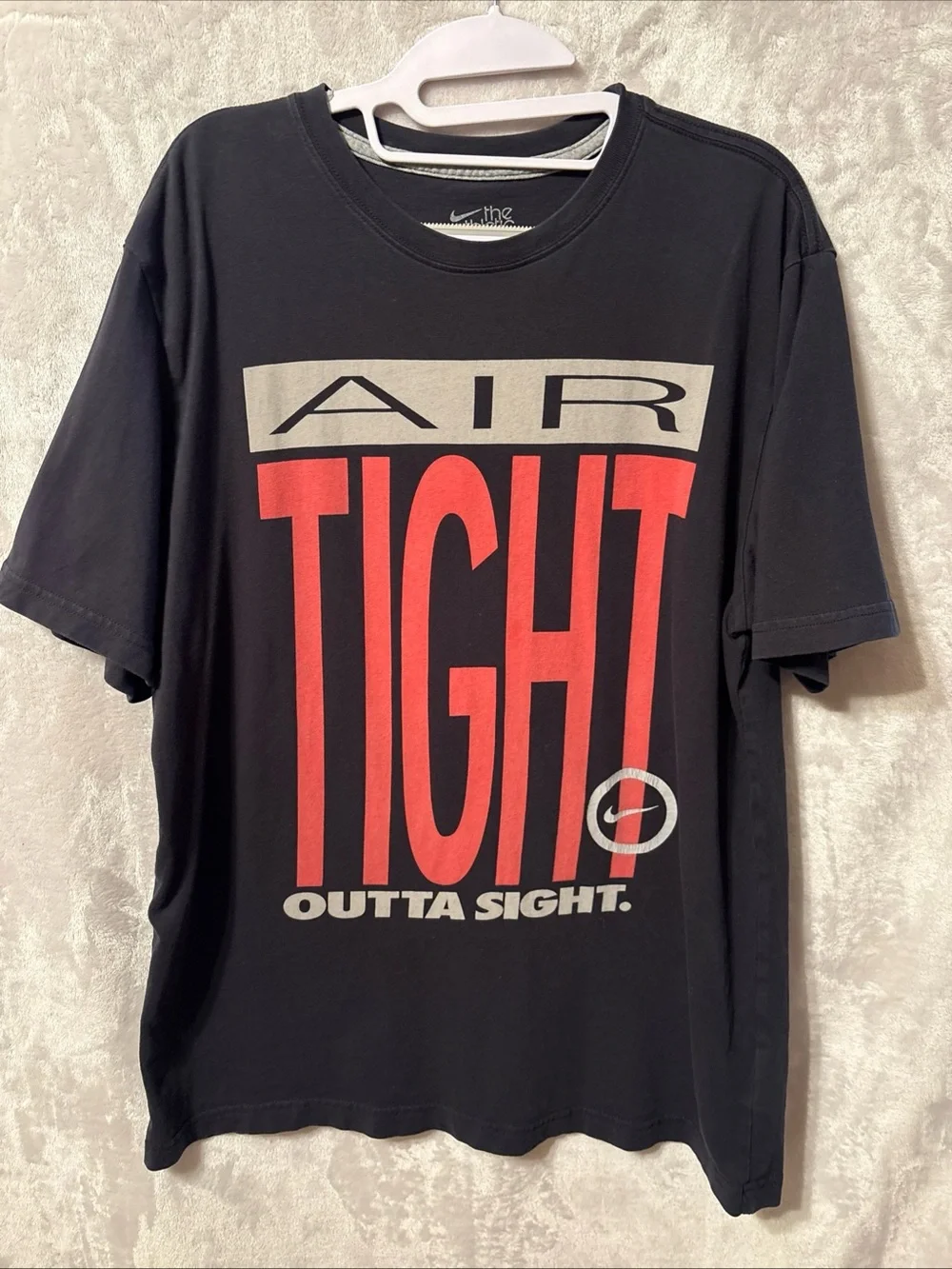 Nike Black Short Sleeve Tee with Red and gray Graphic